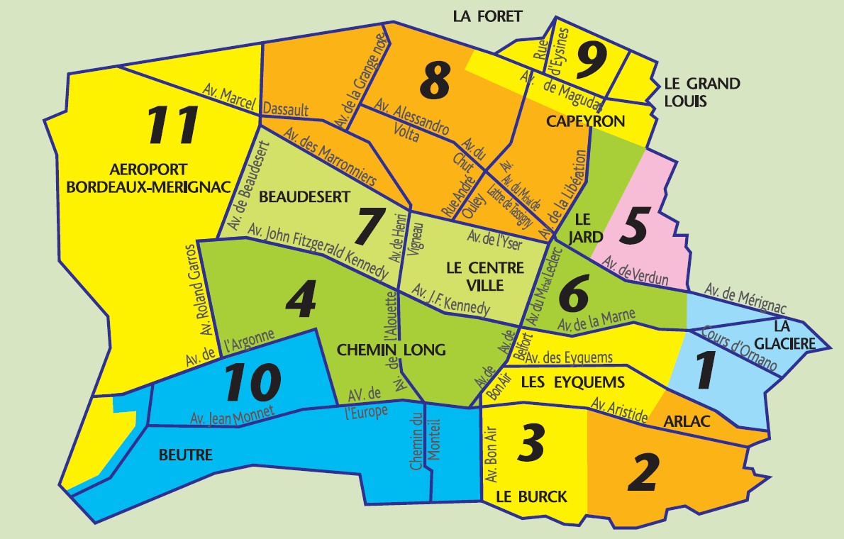 carte secteur ramassage dechets vert merignac