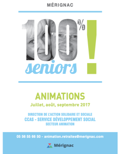 Livret animations seniors 3ème trimestre 2017